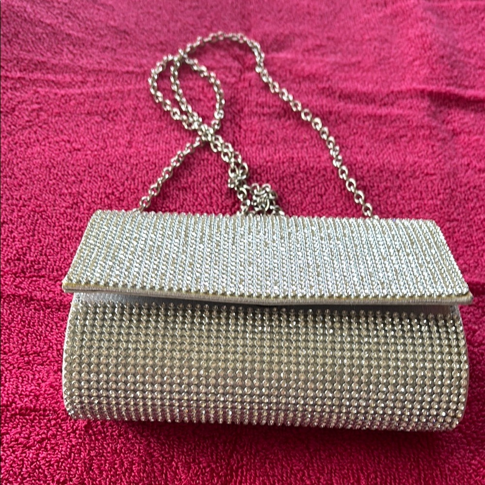 Elegant Silver Chain Clutch